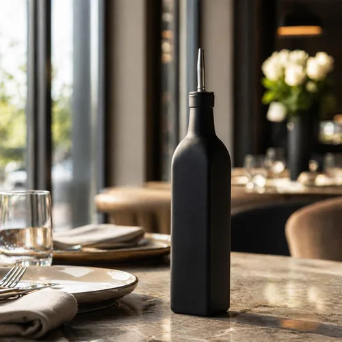 Miniatura 4 de Restaurantware RW Base Dispensador de aceite de oliva de 16.9 onzas, 1 botella dispensadora de aceite de cocina, con vertedor de acero inoxidable