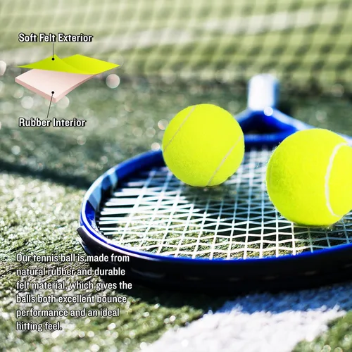 Miniatura 3 de Juego de 12/18 pelotas de tenis para entrenamiento, juego para perros y práctica con bolsa de malla para transporte y entrenamiento