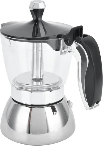 Miniatura 9 de JTLB Cafetera de acero inoxidable para 4 tazas, utensilios de cocina