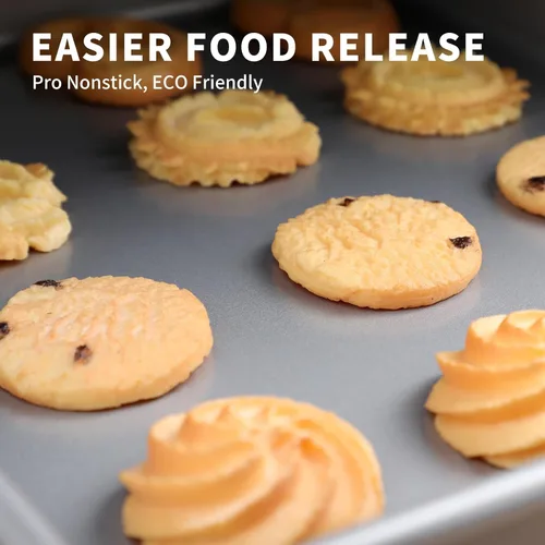 Miniatura 6 de PACK DE 2 fuentes para horno tostador de Shinsin, bandejas antiadherentes de 9X11, juego de bandejas para galletas 57% más gruesas, aptas