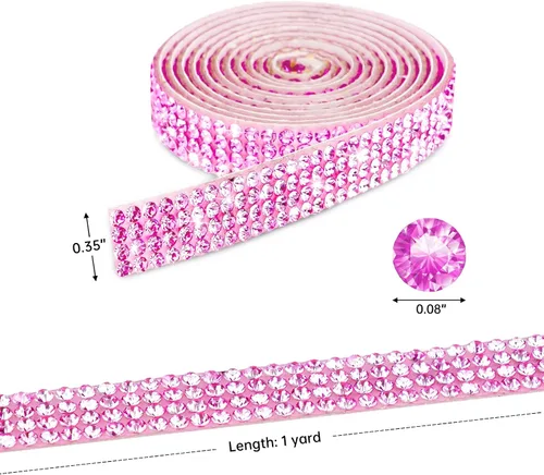 Miniatura 7 de NiArt Cinta autoadhesiva de diamantes de imitación de cristal, 12 rollos de 0.35 in de ancho, total de 12 yardas, multifuncional, DIY decorativa, 12