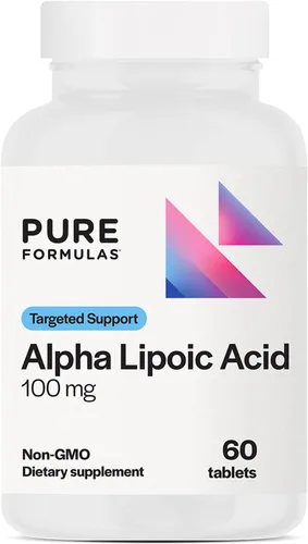 PureFormulas Ácido alfa lipoico 100 mg ALA Suplemento para apoyo hepático, antioxidantes, nervios y salud cardiovascular Acido Alfa Lipoico 100 mg