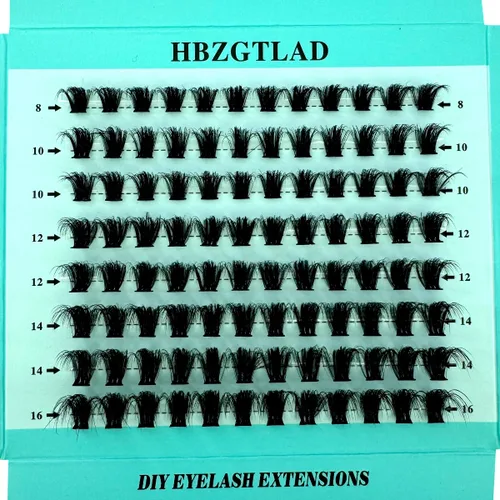Mezcla de pestañas postizas 3D esponjosas de un solo racimo, abanicos de volumen, pestañas individuales segmentadas naturales para extensión de