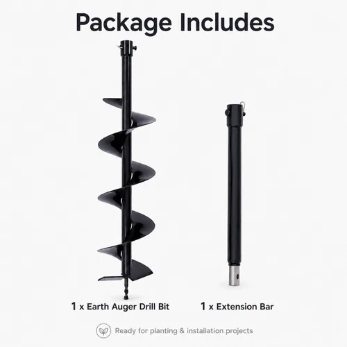 Miniatura 8 de Broca de repuesto de 6 x 31 pulgadas para agujeros de poste, excavadora de tierra, taladro de plantación, máquina para hacer agujeros de valla