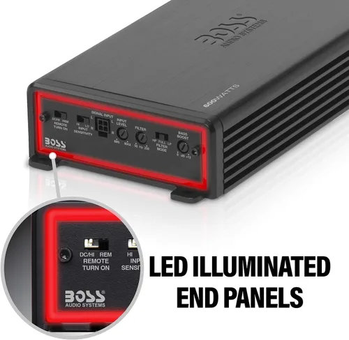 Miniatura 4 de BOSS Audio Systems BE600.2D Elite Series Amplificador de coche de 2 canales clase D - 600 entradas de alto y bajo nivel, conexión a subwoofer