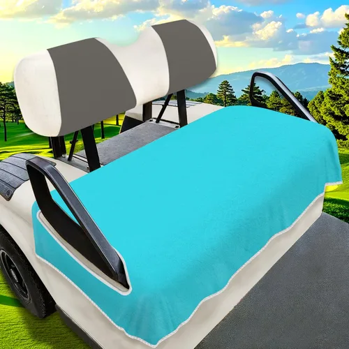 YOKYHOM Fundas de asiento de carrito de golf para 2/4 plazas, manta de toalla de asiento de microfibra, mantiene los asientos frescos, limpios y