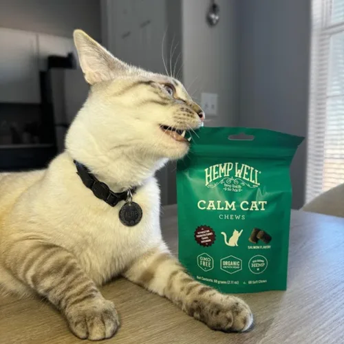 Miniatura 7 de Hemp Well Calm Cat Soft Chews - Fórmula para aliviar la ansiedad y el estrés, ingredientes orgánicos, calma y relaja, mejora el comportamiento, 60