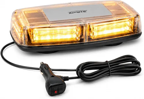 Xprite COB LED Luces Estroboscópicas de Baliza Ámbar para Techo con Base Magnética 19 Patrones Intermitentes, Luz de Advertencia de Seguridad y