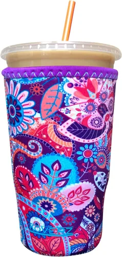 Miniatura 27 de Funda Koverz para café helado, funda aislante de neopreno para taza, se ajusta a una taza de café de 32 Oz., lavable y reutilizable, accesorios