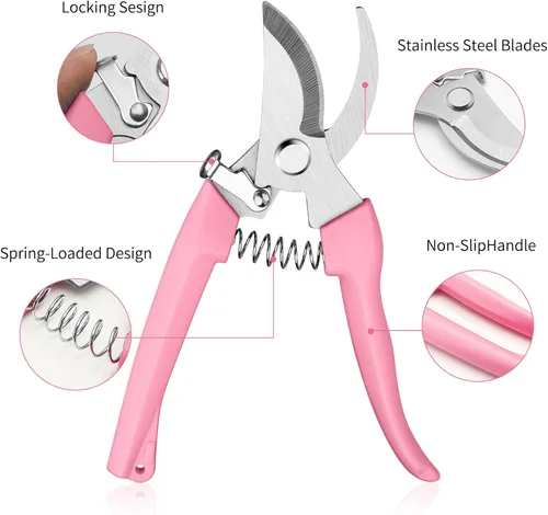 Miniatura 3 de Flower Scissors, Flower Shears High Strength Steel Sharp, Ergonomic Handle Pruning Shears for Gardening, Lightweight Garden Scissors, 1-inch Cut
