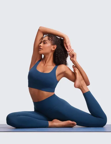 Miniatura 81 de CRZ YOGA Butterluxe - Brasier deportivo con espalda en U para mujer, cuello redondo, acolchado, de bajo impacto, para yoga, entrenamiento