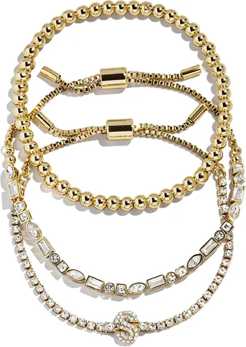 Miniatura 20 de BaubleBar Juego de pulsera Pisa para mujer, tres pulseras de cuentas chapadas en oro, joyería de moda, regalo de moda