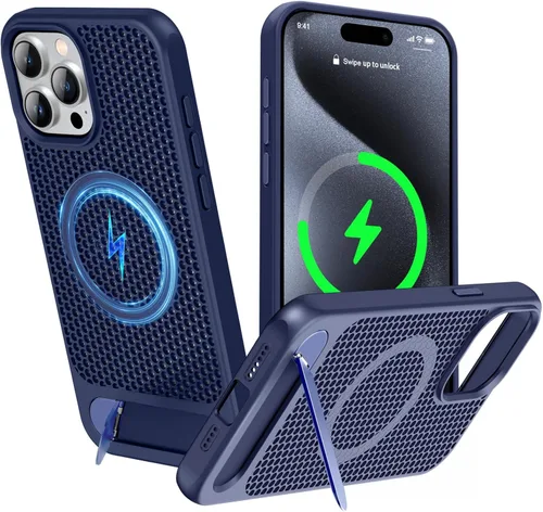 Miniatura 14 de Funda magnética de disipación de calor para iPhone 13 Pro Max, para MagSafe, protección contra caídas Coolingf, funda con función atril ajustable