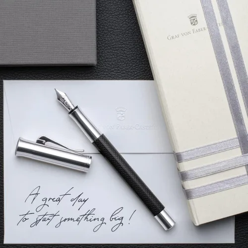 Miniatura 3 de Graf von Faber-Castell 146541 Faber-Castell Pluma estilográfica, F, punta fina, guilloche, negro