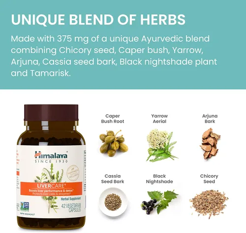 Miniatura 7 de Himalaya Livercare/LIV 52 para limpieza del hígado y desintoxicación 375 mg, 180 cápsulas, 90 Días De Suministro