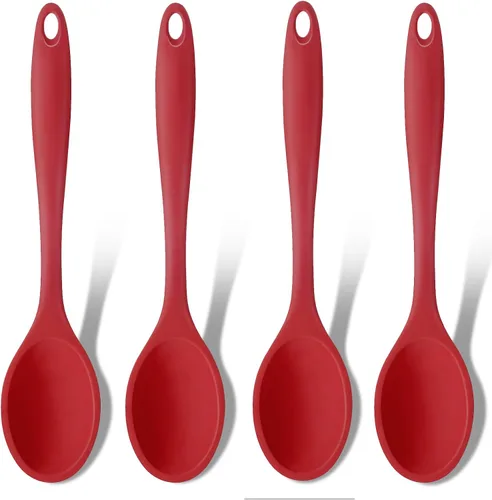 Miniatura 17 de GEEKHOM Cucharas de cocina de silicona, 2 piezas de 11 pulgadas, juego de utensilios de cocina de silicona resistentes al calor, cucharas grandes