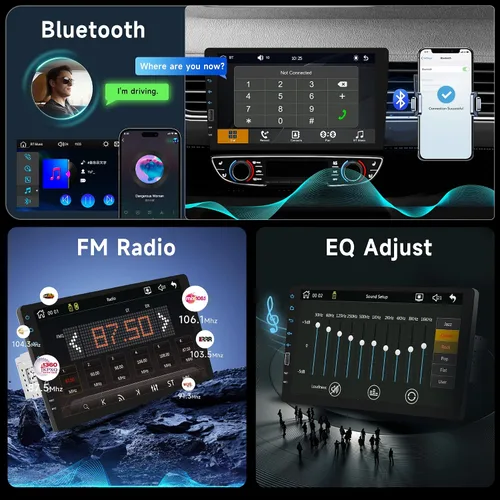 Miniatura 4 de Estéreo de automóvil de 9 pulgadas con CarPlay inalámbrico y Android Auto, pantalla táctil Rimoody Bluetooth Radio para automóvil con radio FM