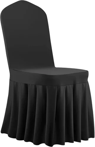Miniatura 39 de VEVOR 150 fundas blancas para sillas de poliéster y elastano, fundas elásticas para bodas, fiestas, comedor, banquetes, sin pinzas, 150