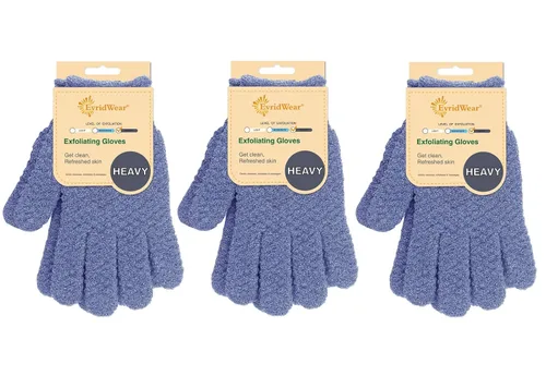 Miniatura 16 de Evridwear - Guantes exfoliantes de baño de doble textura para ducha, spa, masaje y exfoliantes corporales, elimina las células muertas de la piel