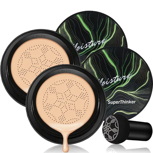 Miniatura 13 de Crema CC con almohadilla de aire en forma de hongo SuperThinker, maquillaje facial BB Cream base para piel madura hidratante corrector iluminador 2