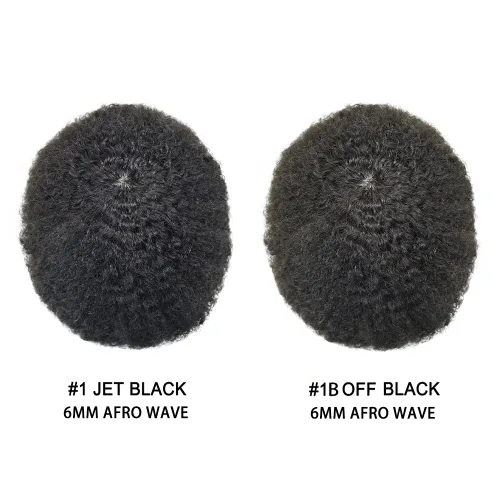 Miniatura 8 de FACE MIRACLE Afro Toupee para hombres negros, extensiones rizadas para hombre, todos los sistemas de cabello humano de poliuretano afroamericano 1B#