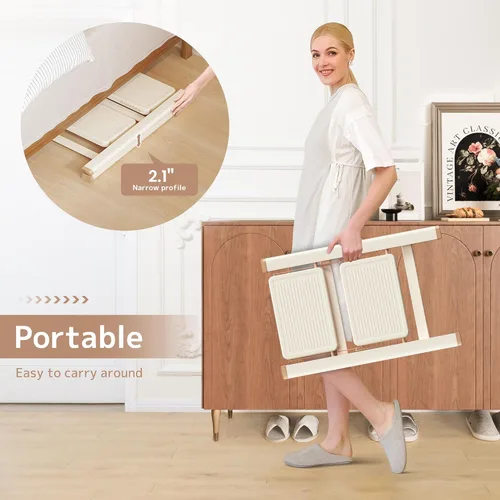 Miniatura 7 de Escalera plegable de 2 escalones con pedal ancho antideslizante, capacidad de 330 libras, escalera portátil ligera para uso en el hogar y la cocina