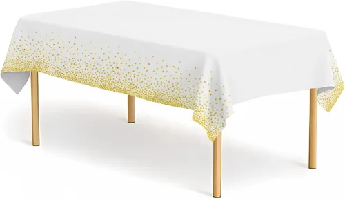 Miniatura 9 de Paquete de 2 manteles de plástico a cuadros en blanco y negro para fiestas, desechables de 54 x 108 pulgadas, mantel rectangular con bandera a