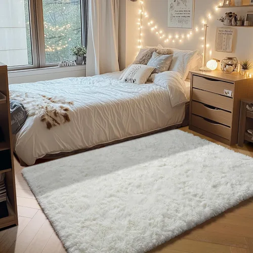 Miniatura 31 de ONASAR - Alfombra de pasillo negra de 2 x 6 pies, esponjosa, lavable, ultrasuave, afelpada, peluda, tapete para bebés, dormitorio de niños, armario