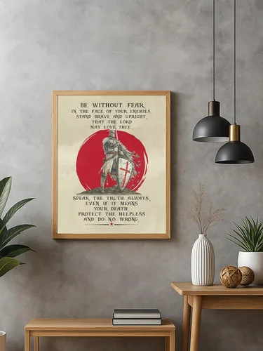 Miniatura 7 de AMERICAN LUXURY GIFTS Be Without Fear Christian Armor of God Warrior - Decoración de pared inspiradora de fe para el hogar, oficina, iglesia, cueva