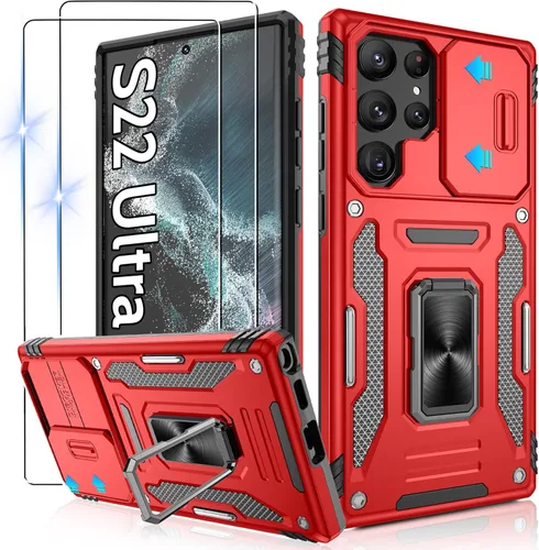 Miniatura 144 de Gritup para Samsung Galaxy S22 Funda con protectores de pantalla HD de 2 paquetes y cubierta deslizante para la cámara, protección contra caídas