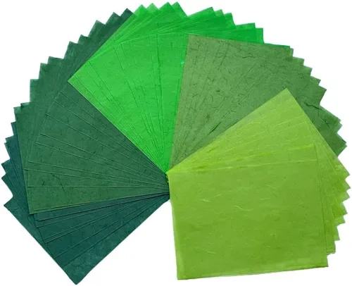 Miniatura 11 de 50 hojas A5 de fibra natural de morera, hojas de papel de morera, diseño de papel washi, arte para manualidades, suministros de origami, fabricación