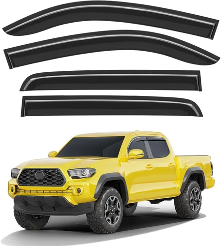 Miniatura 16 de Protectores de lluvia extra gruesos para ventana Chevrolet (Chevy) Silverado GMC Sierra 1500 2500HD 3500HD 3500HD Crew Cab 2019-2026, deflectores