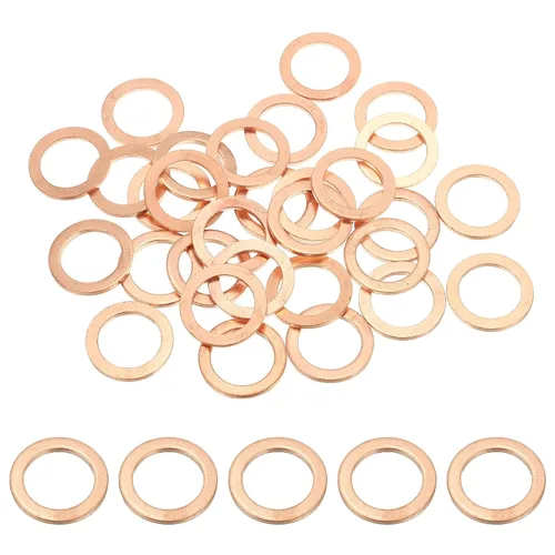Miniatura 7 de PATIKIL Anilla de arandela de cobre M4, 25 piezas, 4mm ID 8mm OD 1mm de espesor, arandela plana métrica de sello de cobre para tornillos, pernos