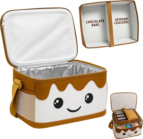 THE S'MORES COMPANY - Organizador de S'mores con bandeja, kit de caja de aperitivos S'mores para suministros de S'mores, accesorios de camping