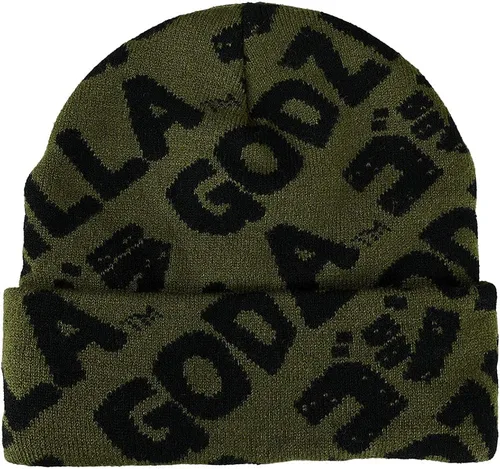 Miniatura 2 de Godzilla AOP Magic Jacquard bordado gorro para hombre con logotipo verde oliva y negro Negro