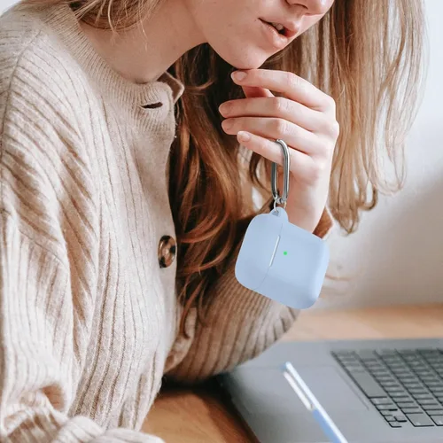 Miniatura 5 de Funda Protectora para AirPods 1/2, viene con kit de limpieza, funda protectora de silicona suave con hebilla, compatible con estuche de carga