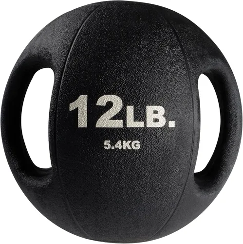 Miniatura 8 de Body-Solid Pelotas medicinales de ejercicio resistentes con asas dobles, pelota medicinal de agarre de goma antideslizante duradera