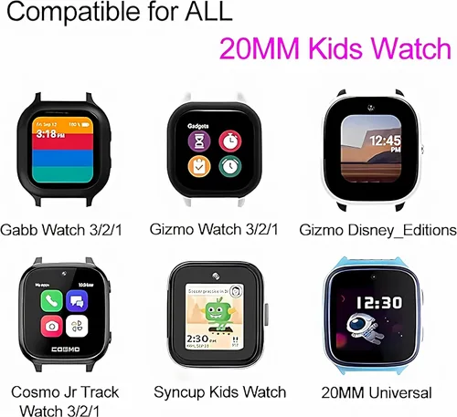 Miniatura 2 de Correa de reloj de tamaño infantil de 0.787 pulgadas compatible con Gizmo Watch 3 2 1, reloj Gabb 3e 3 2 1, reloj de sincronización 2 1, correa
