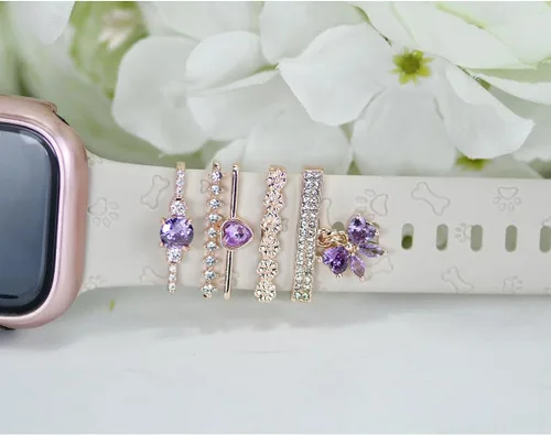 Miniatura 6 de Abalorio de Correa de Reloj, Anillos Decorativos Compatibles con Correas de Silicona de Apple para Mujeres 49mm 45mm 44mm 42mm 41mm 40mm 38mm