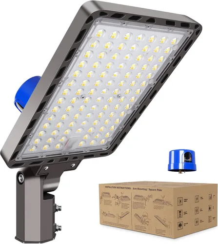 Miniatura 9 de Luz LED para Estacionamiento de 200W 28000LM Brillante del Anochecer al Amanecer Reflectores Exteriores con Soporte de Yugo de Pared Trunnion 5500K