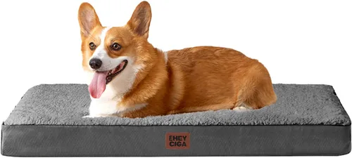 Miniatura 40 de EHEYCIGA Cama ortopédica de espuma para perros grandes, 35 pulgadas de largo x 23 pulgadas de ancho x 3.5 pulgadas de alto, gris claro