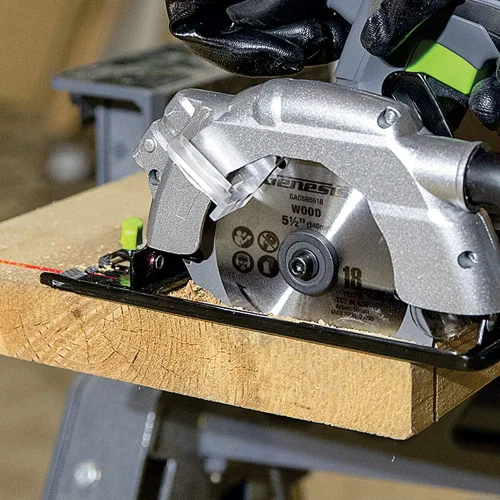 Miniatura 6 de Genesis GLCS2055A - Sierra circular inalámbrica de iones de litio de 20 V de 5 1/2 pulgadas con guía láser incorporada, freno eléctrico, hoja