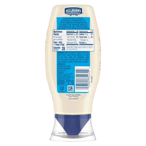 Miniatura 5 de Hellmann's Paquete de 12 mayonesa ligera para untar sándwich cremoso o condimento, 11.5 onzas