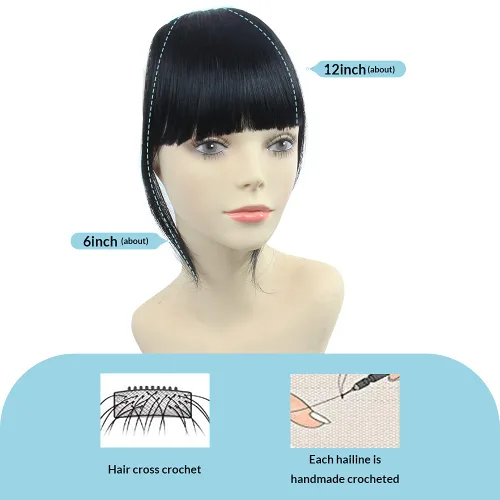 Miniatura 2 de Shinon – Flequillo con clip de cabello humano; extensión de cabello, fleco