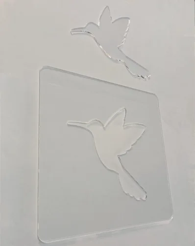 Miniatura 5 de Plantilla de pájaro de colibrí, plantilla de enrutador acrílico, guía de rastreo de plantilla de enrutador de carpintería (7.875 x 7.875 pulgadas)