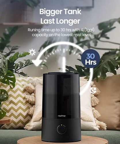 Miniatura 2 de raydrop Humidificadores para dormitorio, humidificadores para el hogar y habitación grande, humidificadores de niebla fría para bebés y plantas