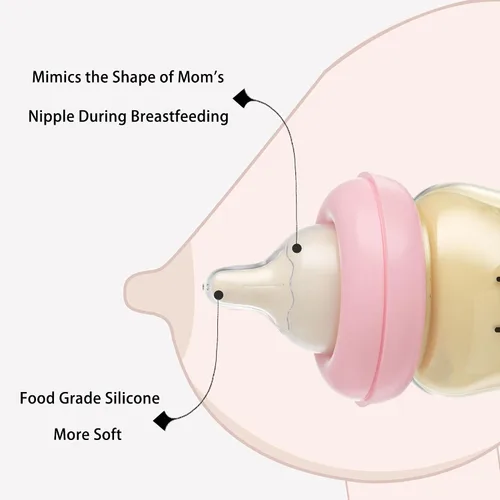 Miniatura 3 de YOHKOH PPSU - Biberón de cuello ancho, biberón anticólicos para recién nacido con pezón de respuesta natural, cuerpo aerodinámico, fácil de limpiar