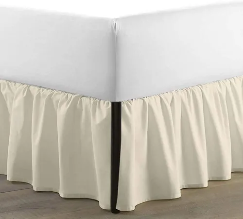 Miniatura 12 de SKY BEDDINGS - Falda de cama con volantes con esquinas divididas tamaño Twin con caída de 12 pulgadas, falda de cama con volantes antipolvo con Gris