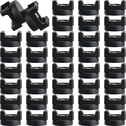 Miniatura 13 de Yookeer 15 piezas de base magnética de montaje de brida con cremallera, clips magnéticos negros para cables, base de gestión de bridas de cables