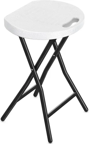 TAVR Furniture Silla Plegable Portátil con Asa, Taburete Plegable Redondo de Servicio Pesado con Capacidad de 500 Libras para Adultos, Taburete